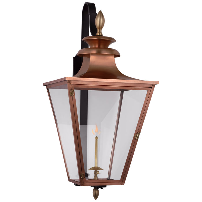 Visual Comfort Signature CHO 2437SC-CG Gas Wall Lantern, Soft Copper and Brass