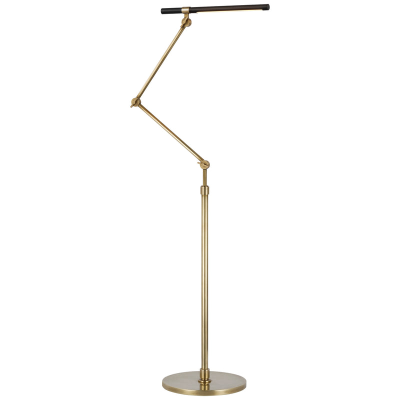 Visual Comfort Signature IKF 1506HAB/BLK LED Floor Lamp, Hand-Rubbed Antique Brass and Matte Black