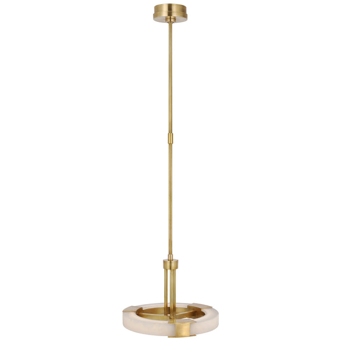 Visual Comfort Signature KW 5136AB/ALB LED Pendant, Antique-Burnished Brass and Alabaster