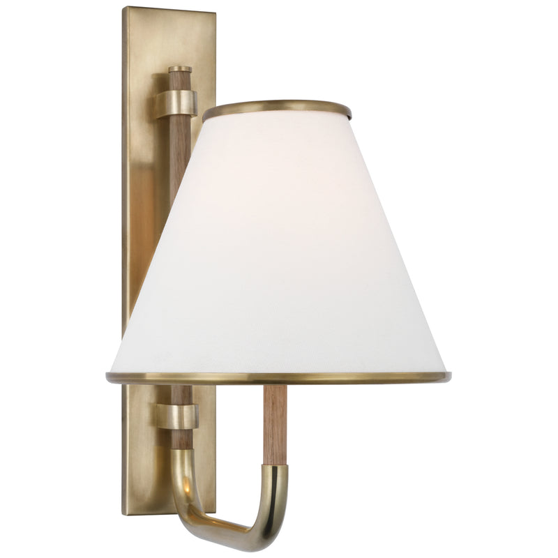 Visual Comfort Signature MF 2055SB/NO-L LED Wall Sconce, Soft Brass and Natural Oak