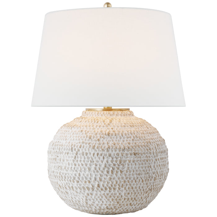 Visual Comfort Signature MF 3000PWR-L LED Table Lamp, Plaster White Rattan
