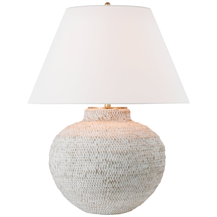 Visual Comfort Signature MF 3001PWR-L LED Table Lamp, Plaster White Rattan