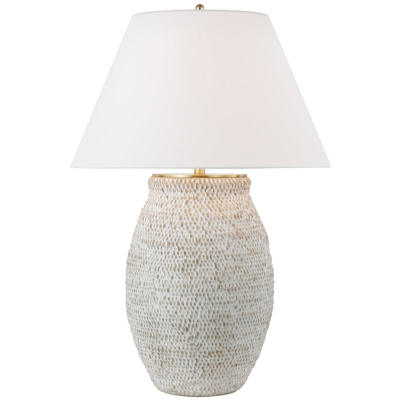 Visual Comfort Signature MF 3002PWR-L LED Table Lamp, Plaster White Rattan