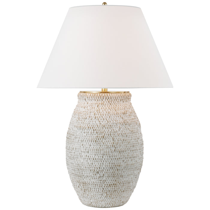 Visual Comfort Signature MF 3002PWR-L LED Table Lamp, Plaster White Rattan