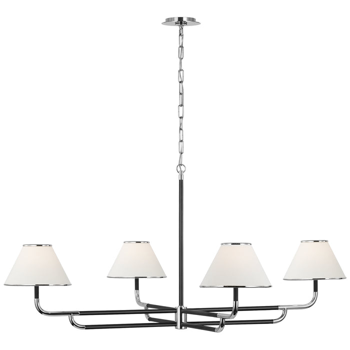 Visual Comfort Signature MF 5055PN/EB-L LED Chandelier, Polished Nickel and Ebony