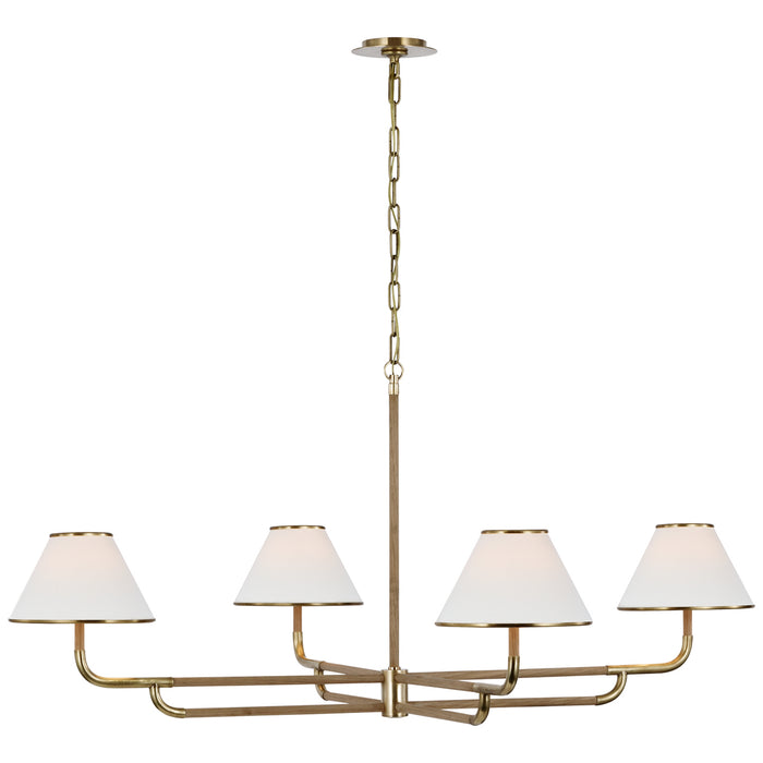 Visual Comfort Signature MF 5055SB/NO-L LED Chandelier, Soft Brass and Natural Oak
