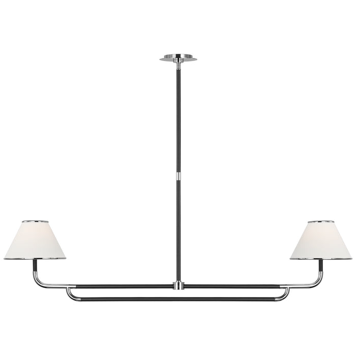 Visual Comfort Signature MF 5059PN/EB-L LED Chandelier, Polished Nickel and Ebony