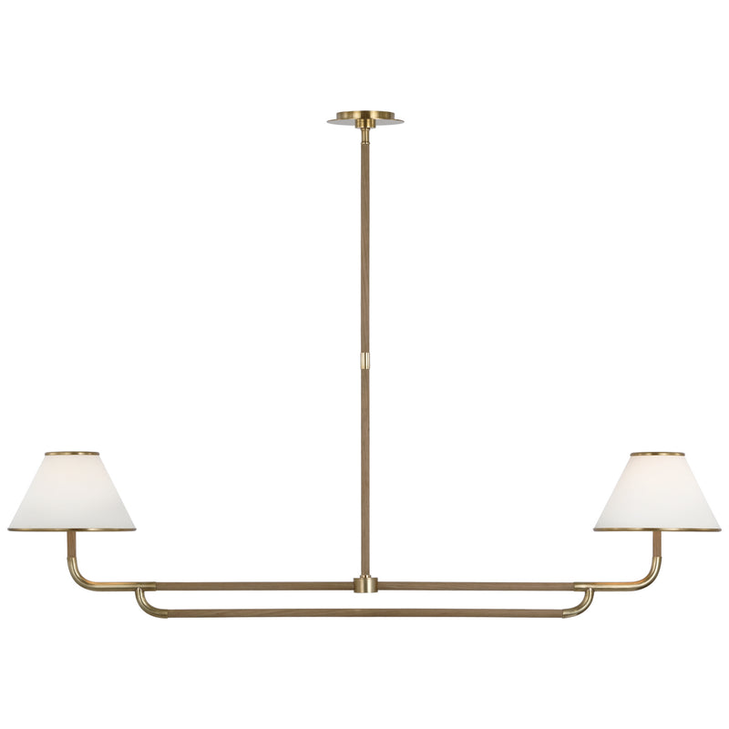 Visual Comfort Signature MF 5059SB/NO-L LED Chandelier, Soft Brass and Natural Oak
