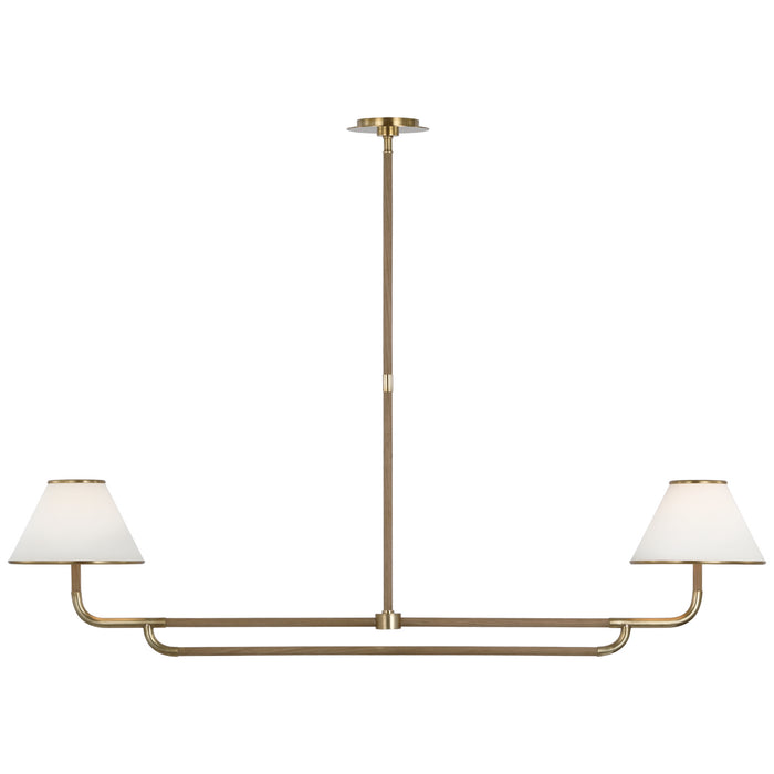 Visual Comfort Signature MF 5059SB/NO-L LED Chandelier, Soft Brass and Natural Oak