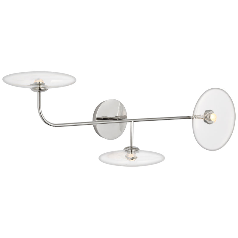 Visual Comfort Signature S 2691PN-CG LED Wall Sconce, Polished Nickel