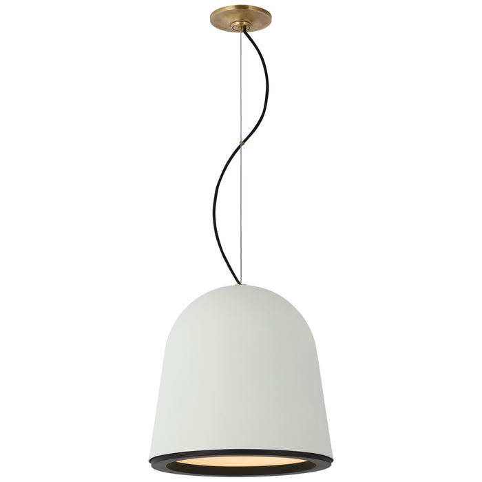 Visual Comfort Signature S 5125PW/BLK LED Pendant, Plaster White and Matte Black
