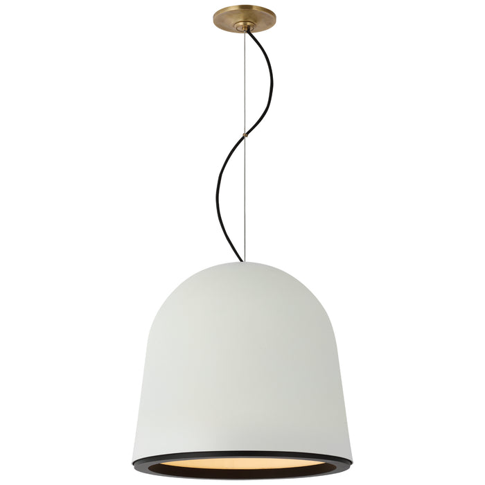 Visual Comfort Signature S 5127PW/BLK LED Pendant, Plaster White and Matte Black