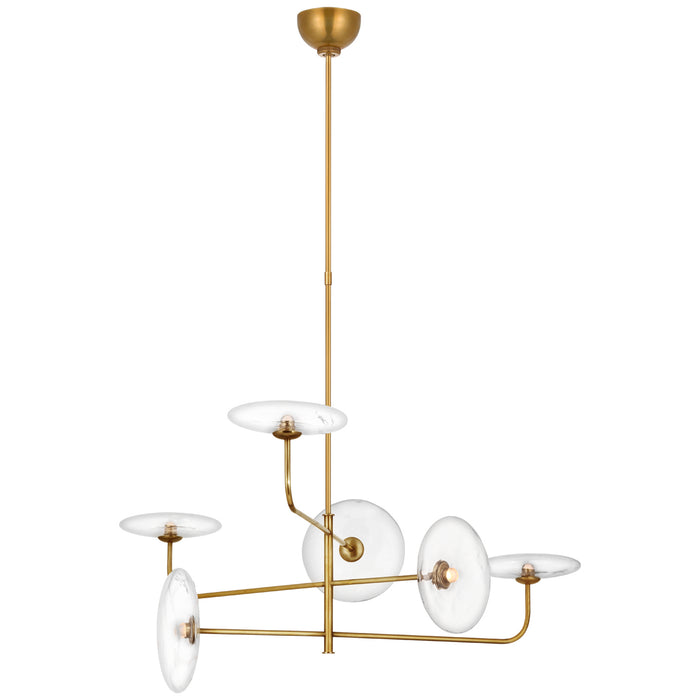 Visual Comfort Signature S 5692HAB-CG LED Chandelier, Hand-Rubbed Antique Brass
