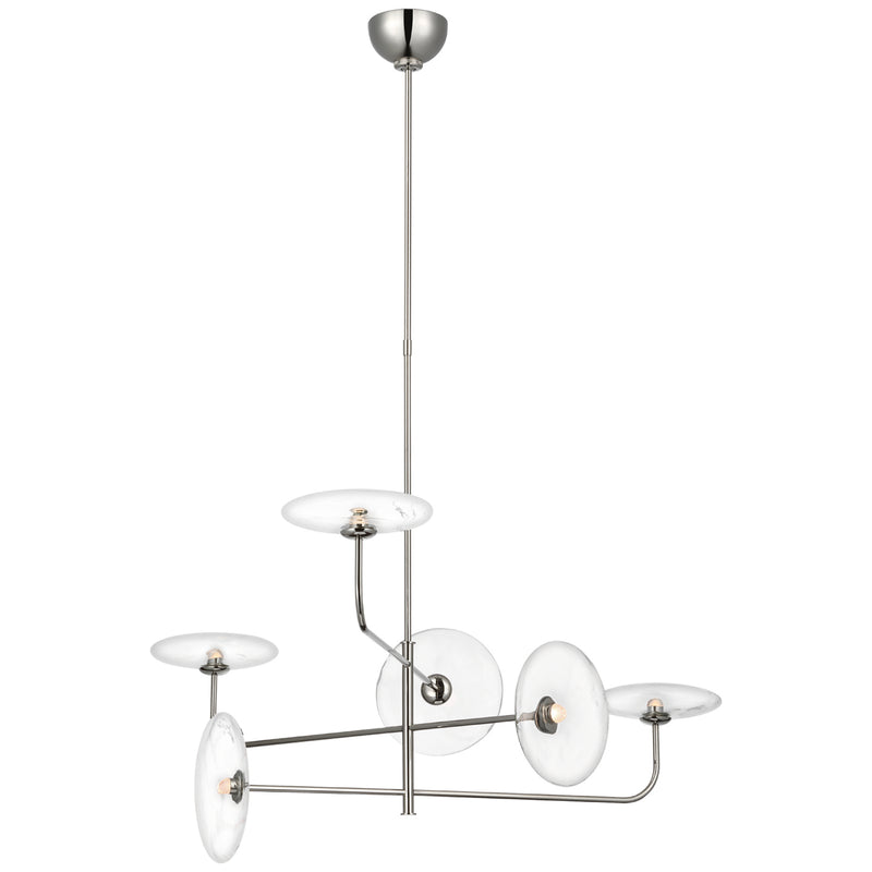 Visual Comfort Signature S 5692PN-CG LED Chandelier, Polished Nickel