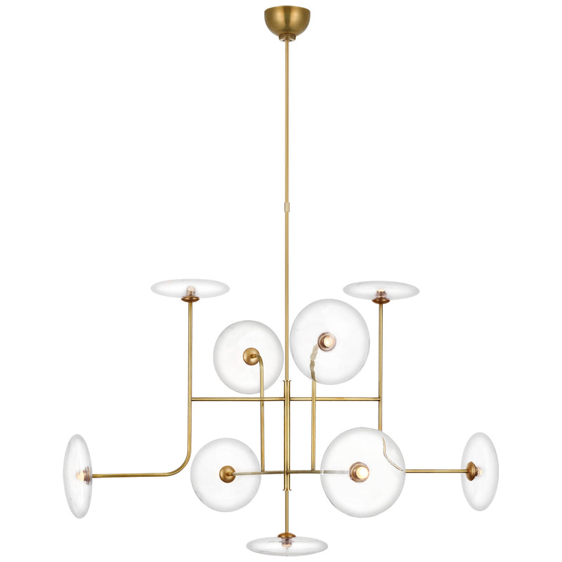 Visual Comfort Signature S 5693HAB-CG LED Chandelier, Hand-Rubbed Antique Brass