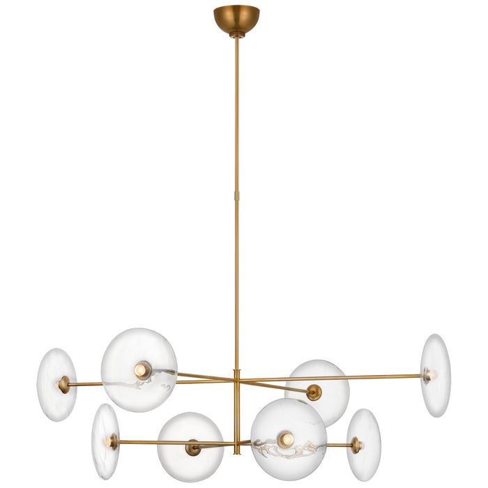Visual Comfort Signature S 5694HAB-CG LED Chandelier, Hand-Rubbed Antique Brass