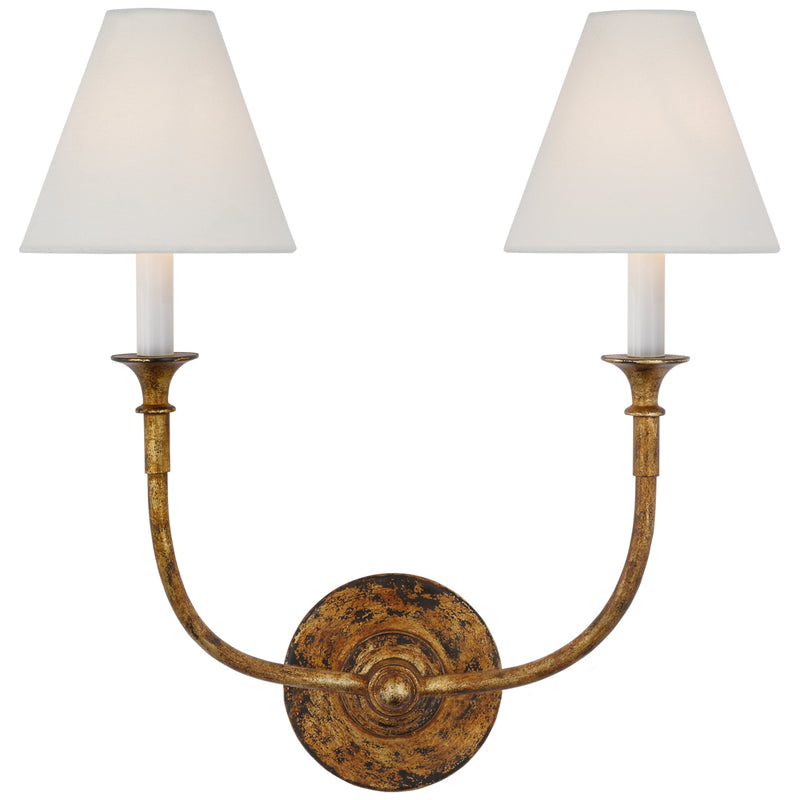 Visual Comfort Signature TOB 2451AG-L LED Wall Sconce, Antique Gild