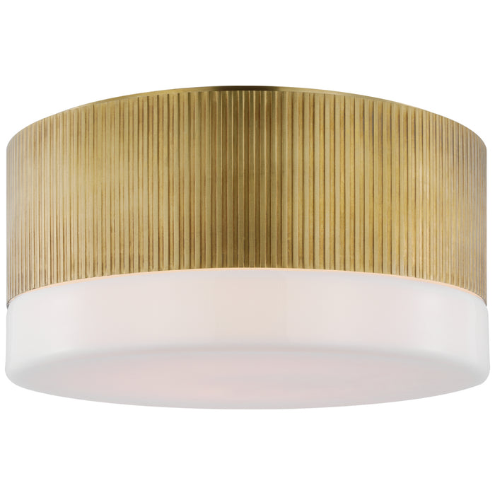 Visual Comfort Signature TOB 4356HAB-WG LED Flush Mount, Hand-Rubbed Antique Brass