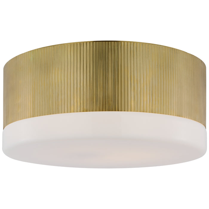 Visual Comfort Signature TOB 4357HAB-WG LED Flush Mount, Hand-Rubbed Antique Brass