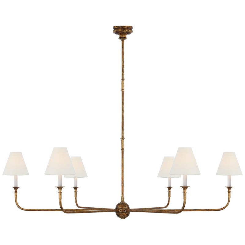 Visual Comfort Signature TOB 5452AG-L Six Light Chandelier, Antique Gild