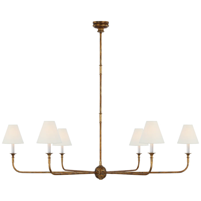 Visual Comfort Signature TOB 5452AG-L Six Light Chandelier, Antique Gild