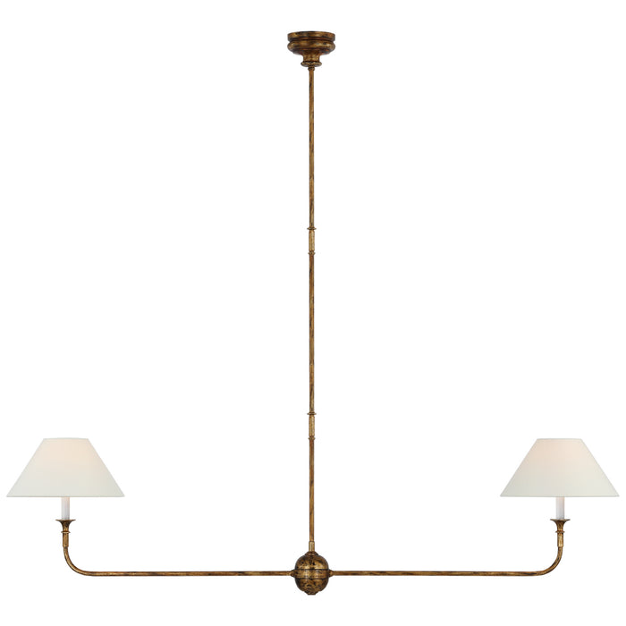 Visual Comfort Signature TOB 5455AG-L LED Linear Pendant, Antique Gild