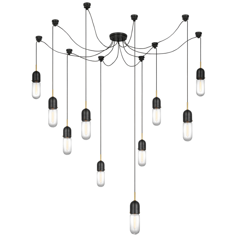Visual Comfort Signature TOB 5645BZ/HAB-CG-10 LED Pendant, Bronze and Brass