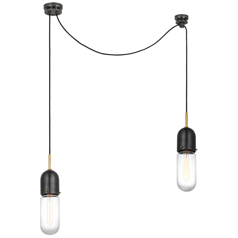 Visual Comfort Signature TOB 5645BZ/HAB-CG-2 LED Pendant, Bronze and Brass