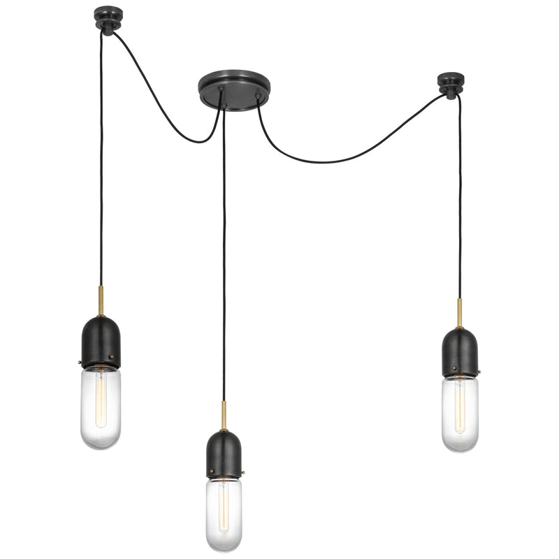 Visual Comfort Signature TOB 5645BZ/HAB-CG-3 LED Pendant, Bronze and Brass