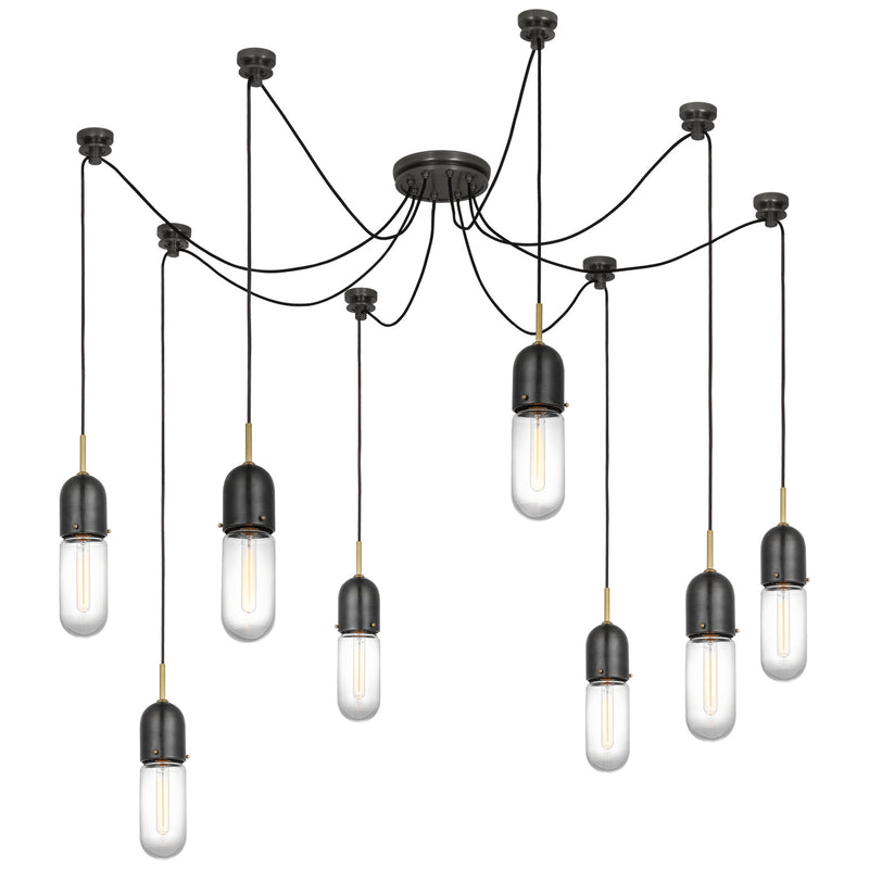 Visual Comfort Signature TOB 5645BZ/HAB-CG-8 LED Pendant, Bronze and Brass