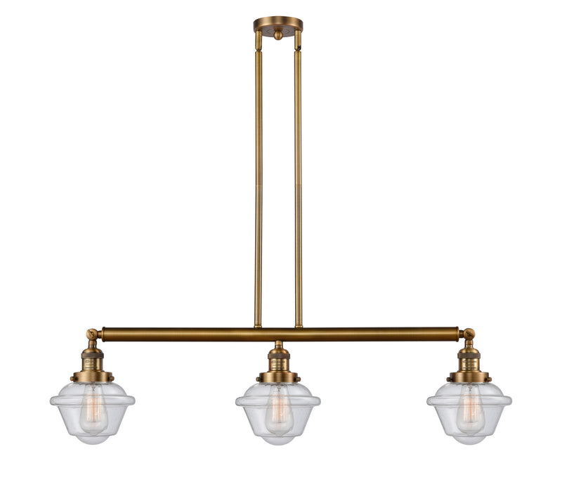 Innovations 213-BB-G534 Three Light Island Pendant, Brushed Brass