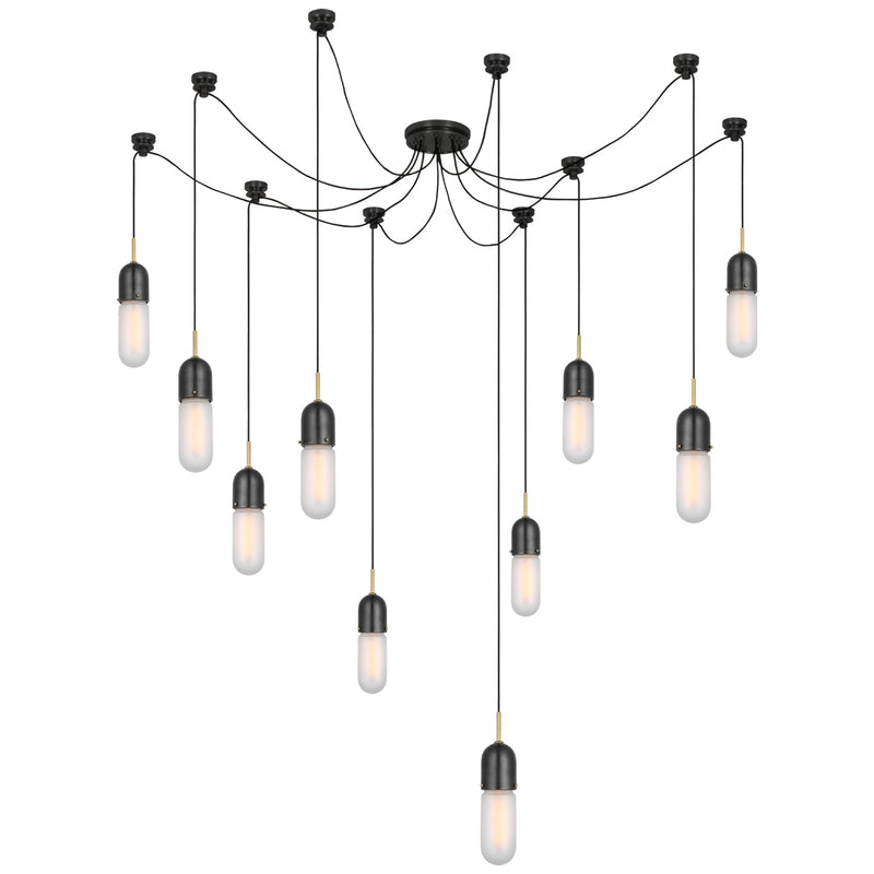 Visual Comfort Signature TOB 5645BZ/HAB-FG-10 LED Pendant, Bronze and Brass