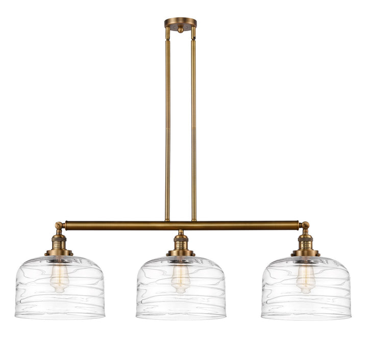 Innovations 213-BB-G713-L Three Light Island Pendant, Brushed Brass