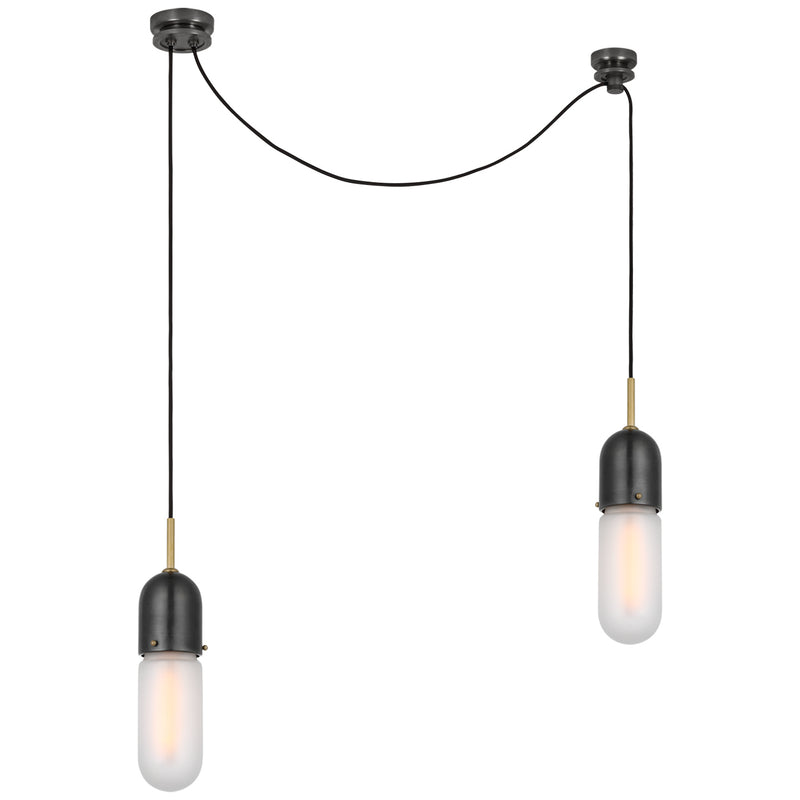 Visual Comfort Signature TOB 5645BZ/HAB-FG-2 LED Pendant, Bronze and Brass