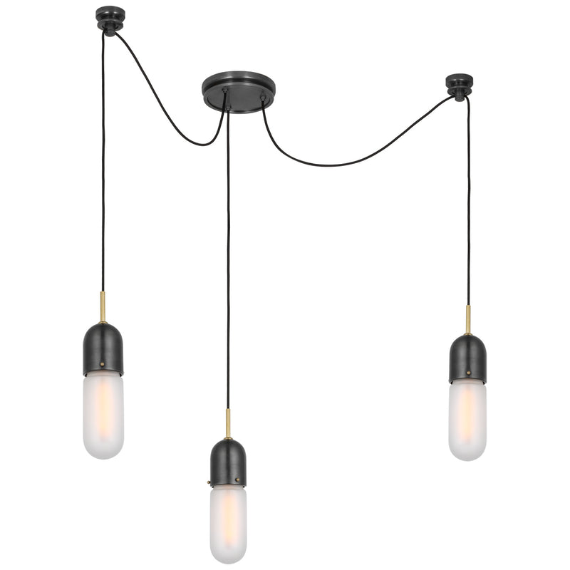 Visual Comfort Signature TOB 5645BZ/HAB-FG-3 LED Pendant, Bronze and Brass