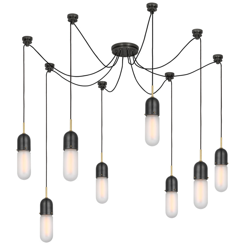 Visual Comfort Signature TOB 5645BZ/HAB-FG-8 LED Pendant, Bronze and Brass