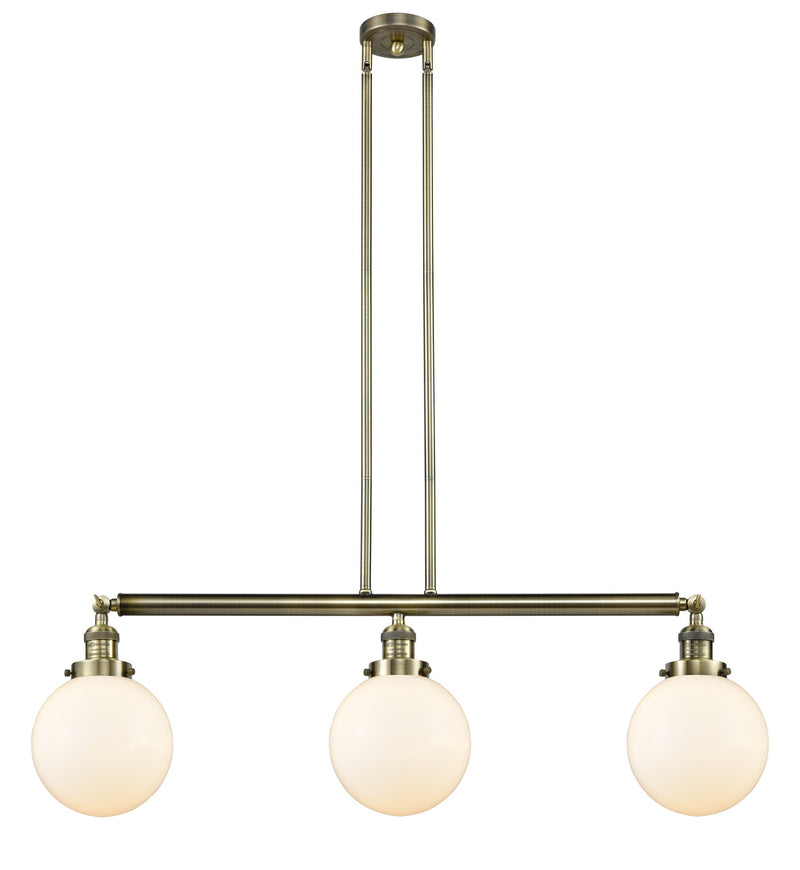 Innovations 213-AB-G201-8-LED LED Island Pendant, Antique Brass
