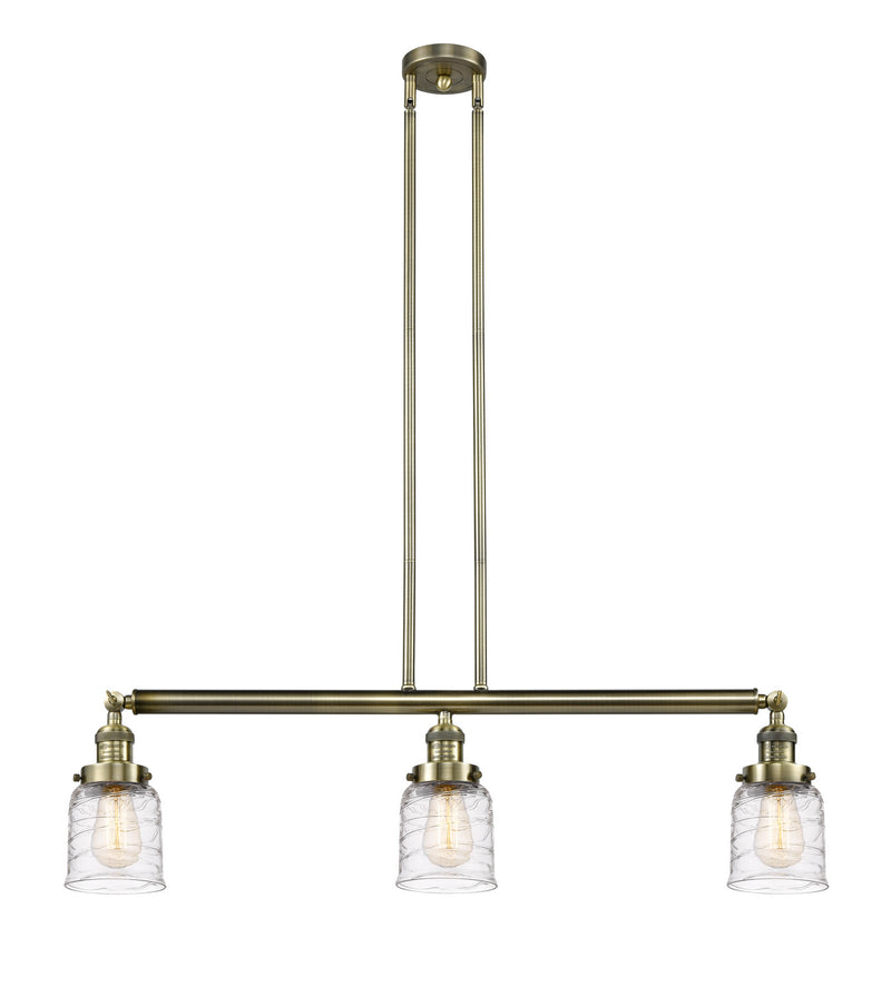 Innovations 213-AB-G513 Three Light Island Pendant, Antique Brass