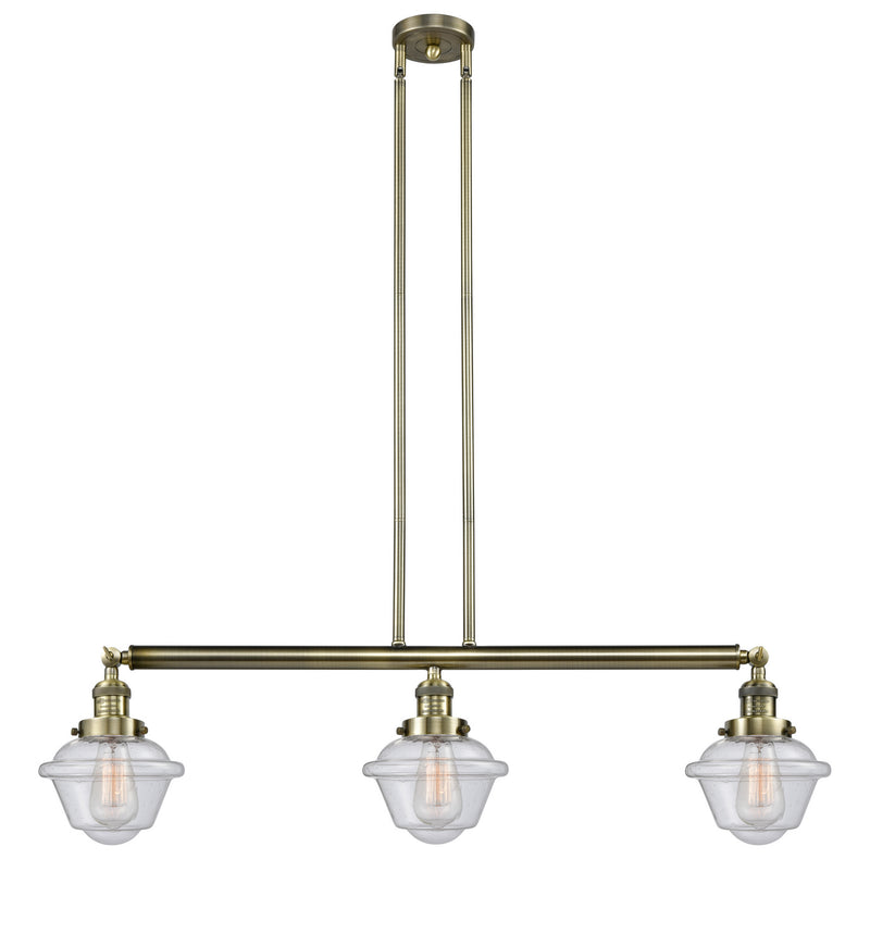 Innovations 213-AB-G534 Three Light Island Pendant, Antique Brass