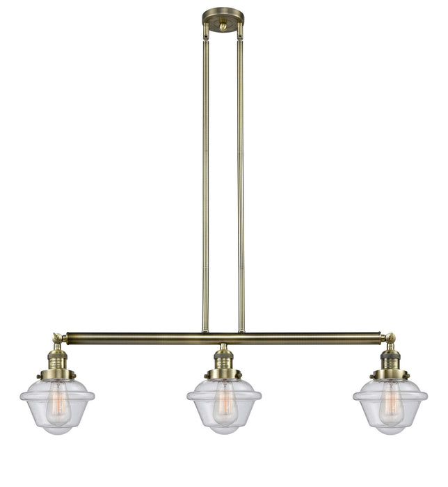 Innovations 213-AB-G534 Three Light Island Pendant, Antique Brass
