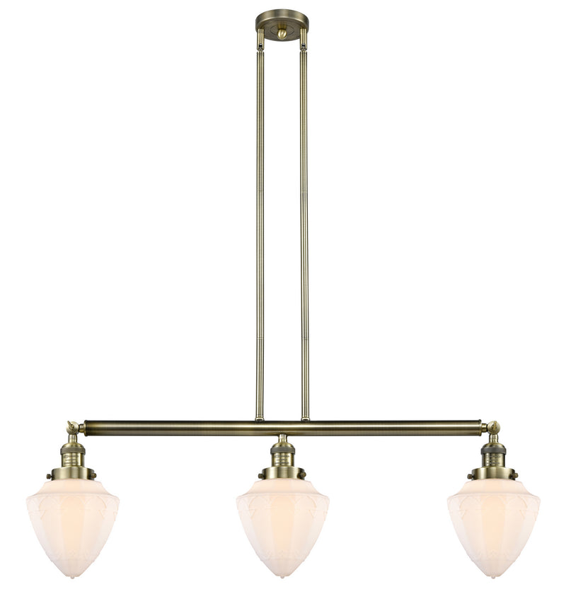 Innovations 213-AB-G661-7 Three Light Island Pendant, Antique Brass