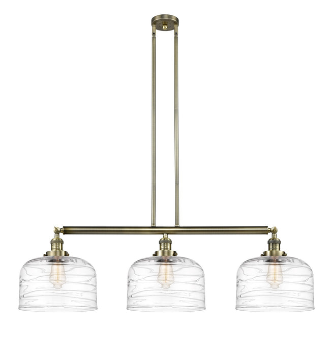 Innovations 213-AB-G713-L Three Light Island Pendant, Antique Brass