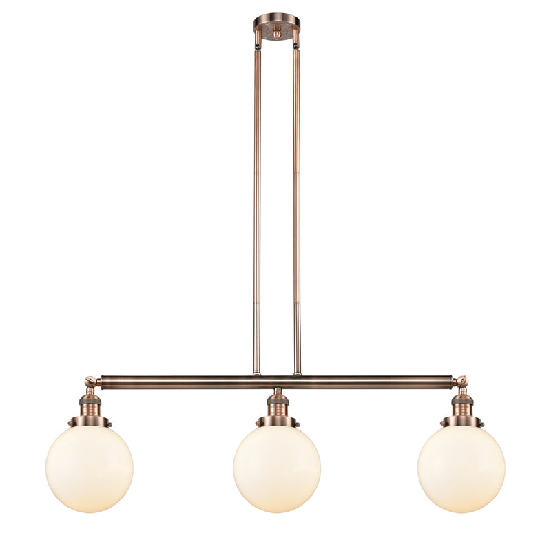 Innovations 213-AC-G201-8-LED LED Island Pendant, Antique Copper