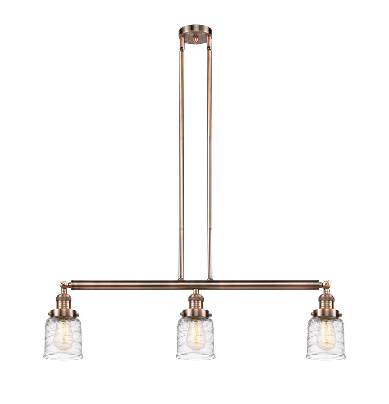 Innovations 213-AC-G513 Three Light Island Pendant, Antique Copper