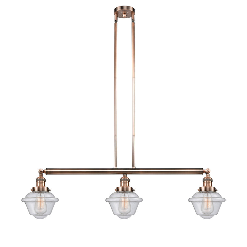 Innovations 213-AC-G534 Three Light Island Pendant, Antique Copper