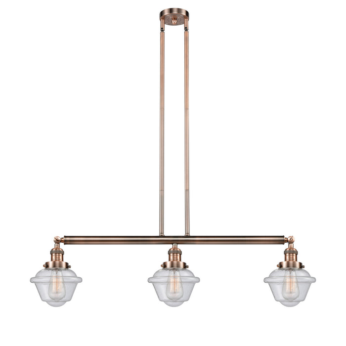 Innovations 213-AC-G534 Three Light Island Pendant, Antique Copper