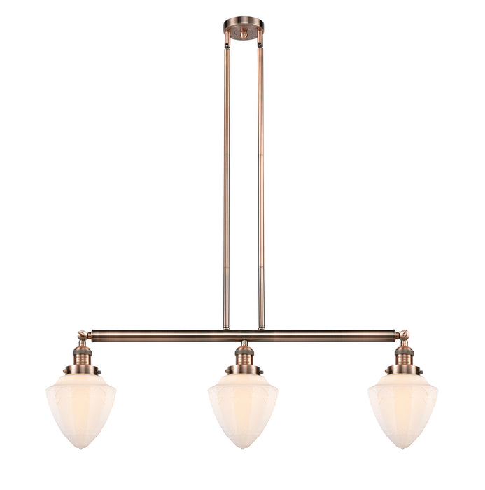 Innovations 213-AC-G661-7 Three Light Island Pendant, Antique Copper