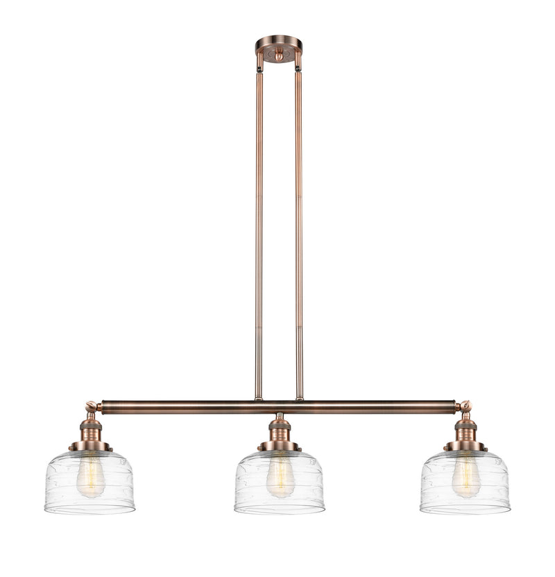 Innovations 213-AC-G713 Three Light Island Pendant, Antique Copper
