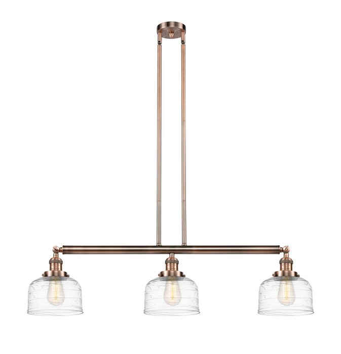 Innovations 213-AC-G713 Three Light Island Pendant, Antique Copper