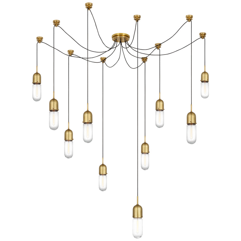Visual Comfort Signature TOB 5645HAB-CG-10 LED Pendant, Hand-Rubbed Antique Brass